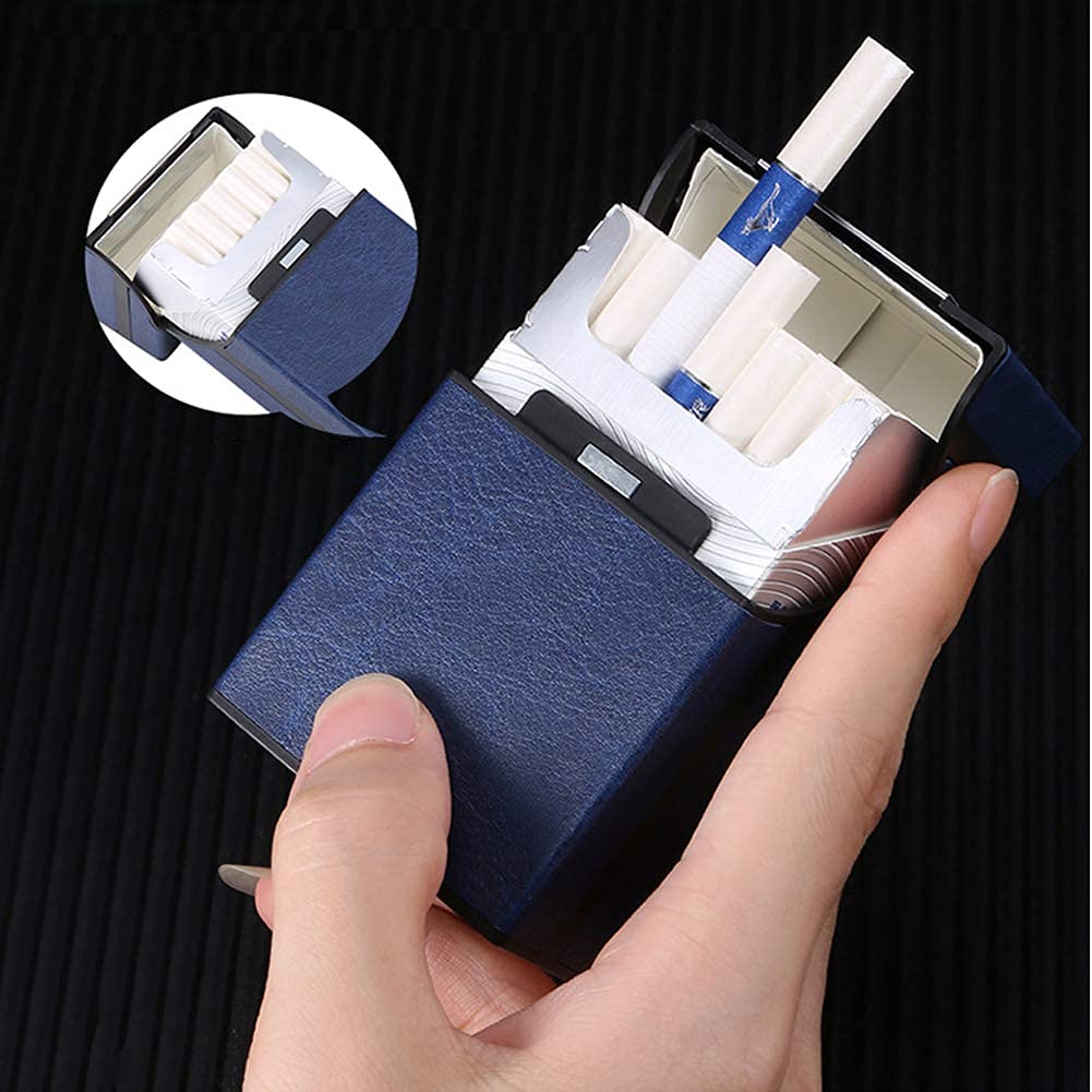 HASTHIP Cigarette Case for 20pcs with Magnetic Closure and PU Leather Cover | Pocket Size 9.3×6×2.7cm