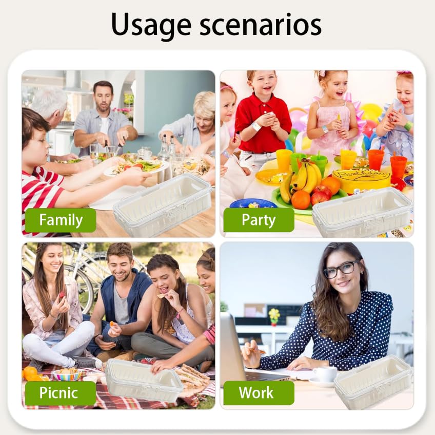 Zibuyu Fridge Storage Containers with Drain Basket and Airtight Lid for Fresh Produce | PET Crisper Box for Kitchen and Picnic Use