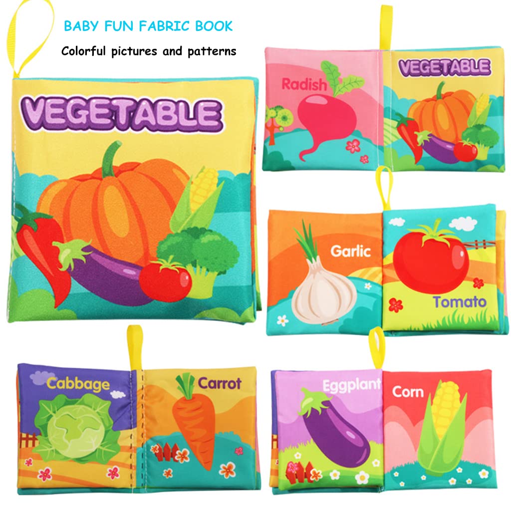 PATPAT Cloth Books for Babies with Crinkle Sound including 6 Themes and Soft Polyester Pages