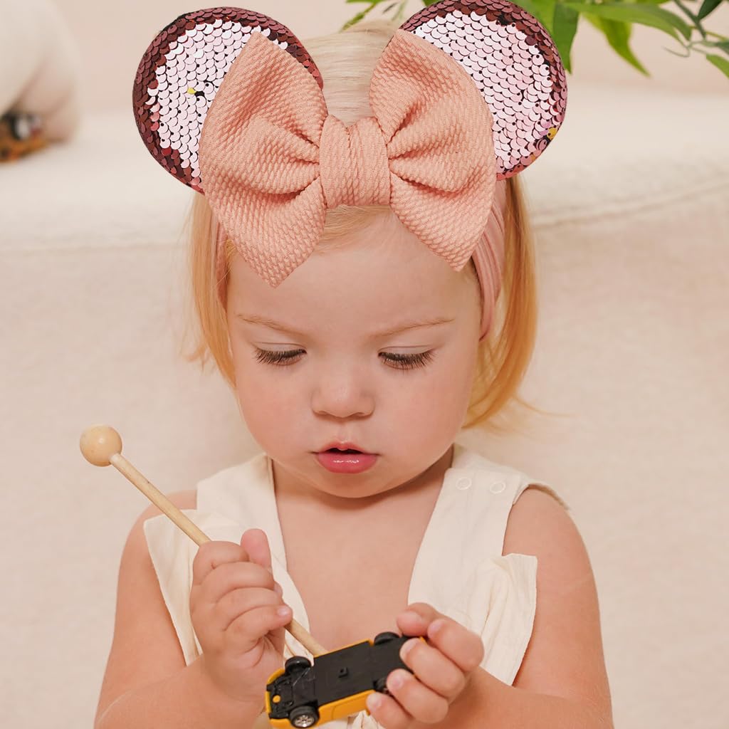 Baby Bows Turban Knotted Head Wraps for Baby Girls featuring Soft Stretchy Fabric