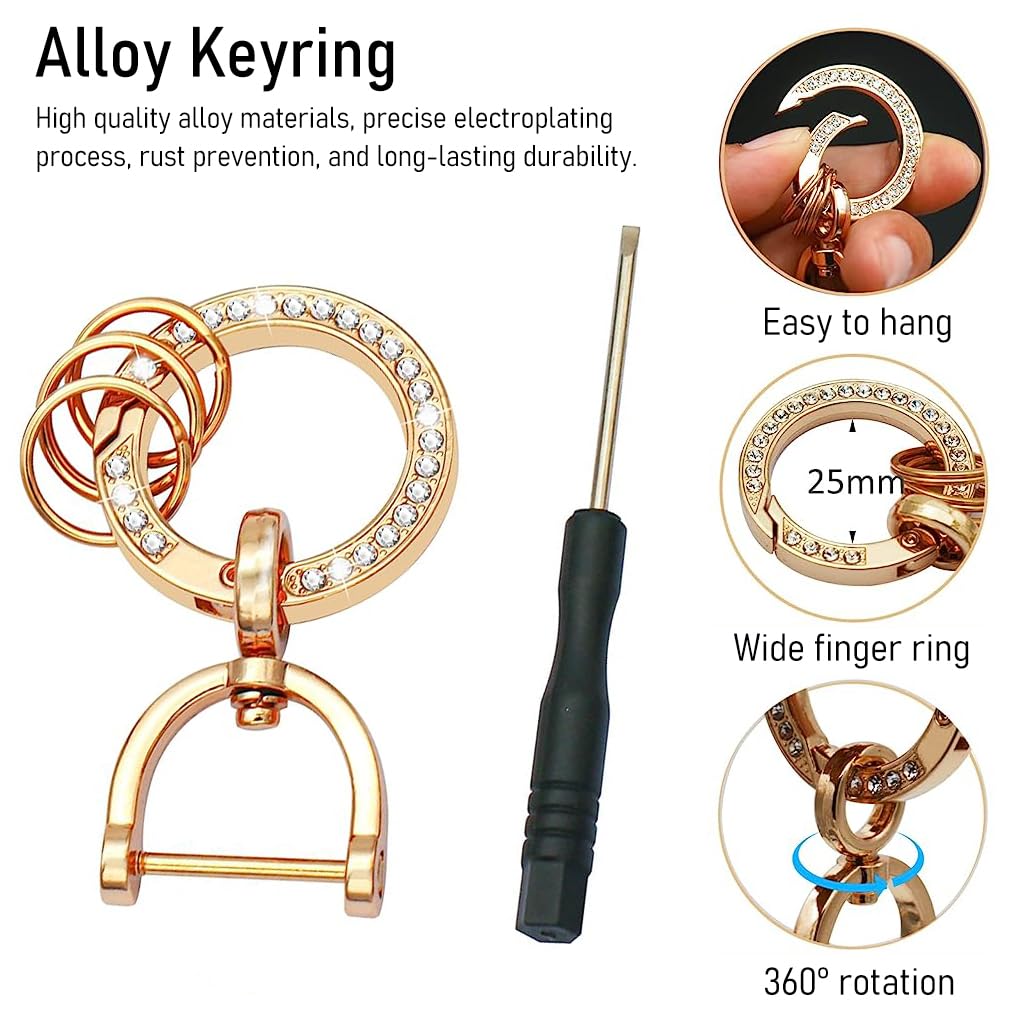 STHIRA Hyundai Car Key Protective Case for 2020–2023 Sonata Santa Fe Tucson with Rhinestone Metal Keyring and Soft TPU Cover Black