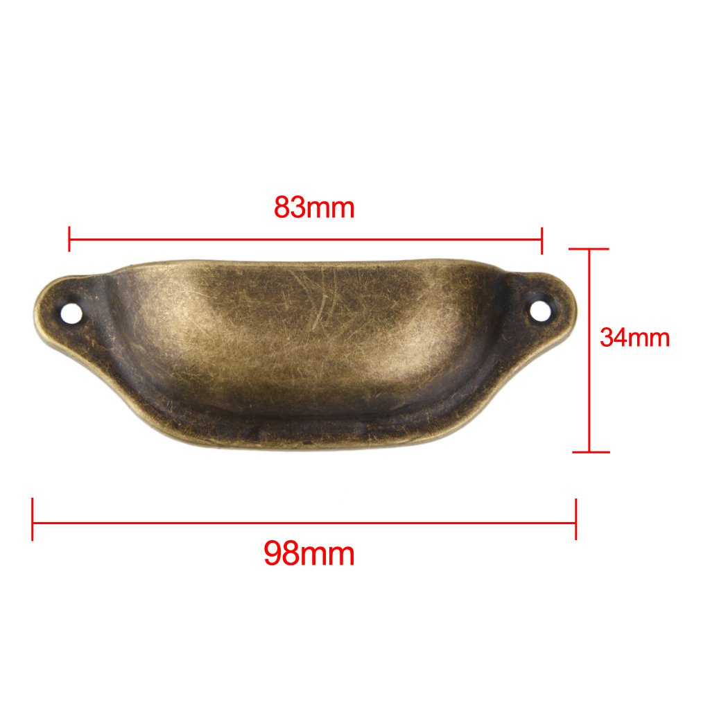 Supvox  Imported 10Pcs Antique Brass Door Cabinet Knob Wardrobe Drawer Shell Pull Handle