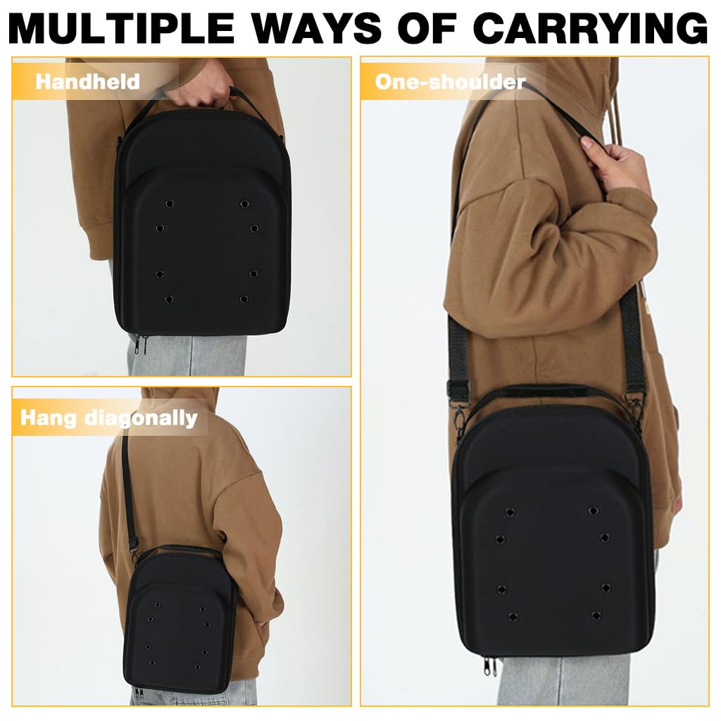 HASTHIP Cap Organizer Bag for Travel with Ventilated EVA Hard Case 4–6 Cap Capacity 33x23x14cm