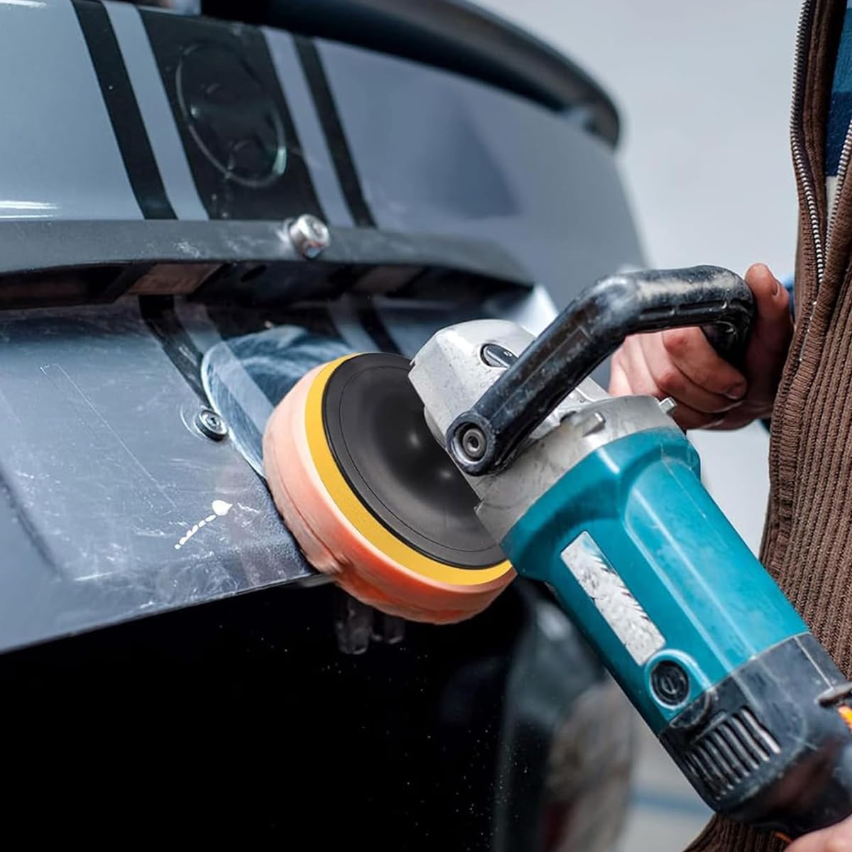 STHIRA Car Polishing Pads Set for Detailing with 4 inch Backing Plate and Spike Sponge Pads | 9 Pcs Kit