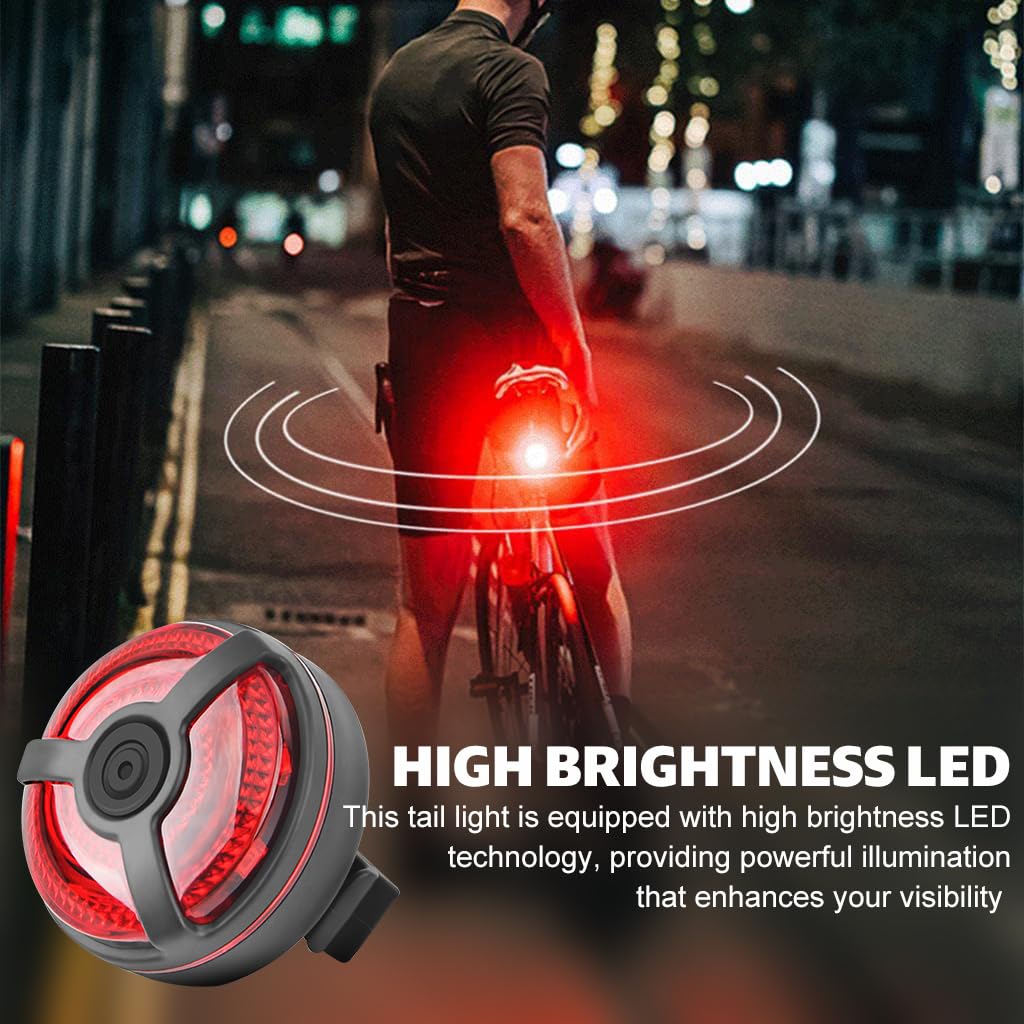 Proberos® USB Bike Light High Brightness Red LED Rear Light IPX4 Waterproof Bike Tail Light Outdoor Riding Safety Red Warning Light with 5 Lighting Mode, Up to 7-15 Hours Prolonged Illumination