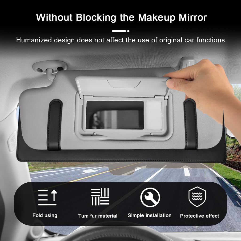 STHIRA Car Sun Visor Extender for Day and Night Driving with 15 in Telescopic Panel | Universal Fit Black Clip On Anti Glare Shield