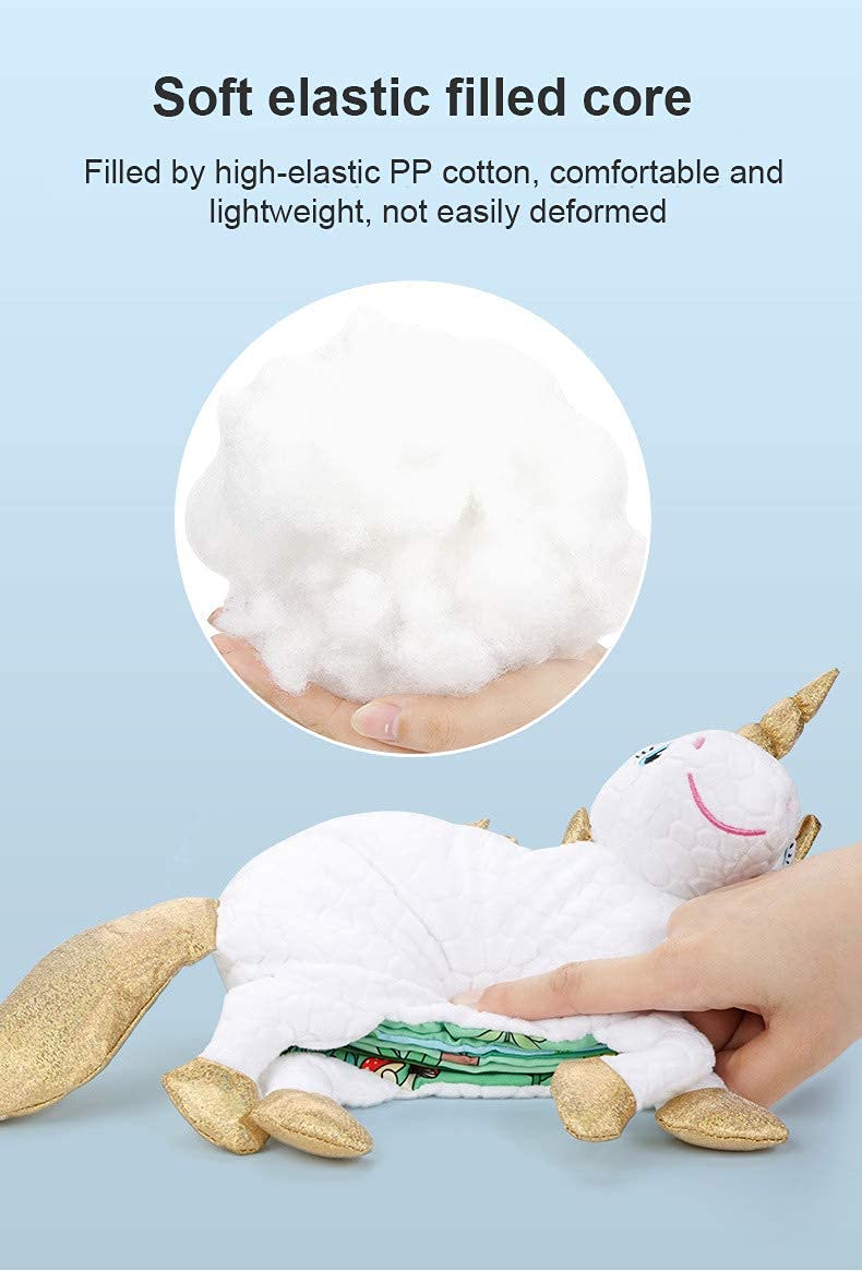 SNOWIE SOFT® oft Cloth Books for Babies, Cartoon Unicorn Cloth Books for Babies 6-12 Month Old, Newborn Baby Toys 3D Touch Feel Soft Books Learning Toy, Sensory Toys for Kids, Toddler Toys Soft