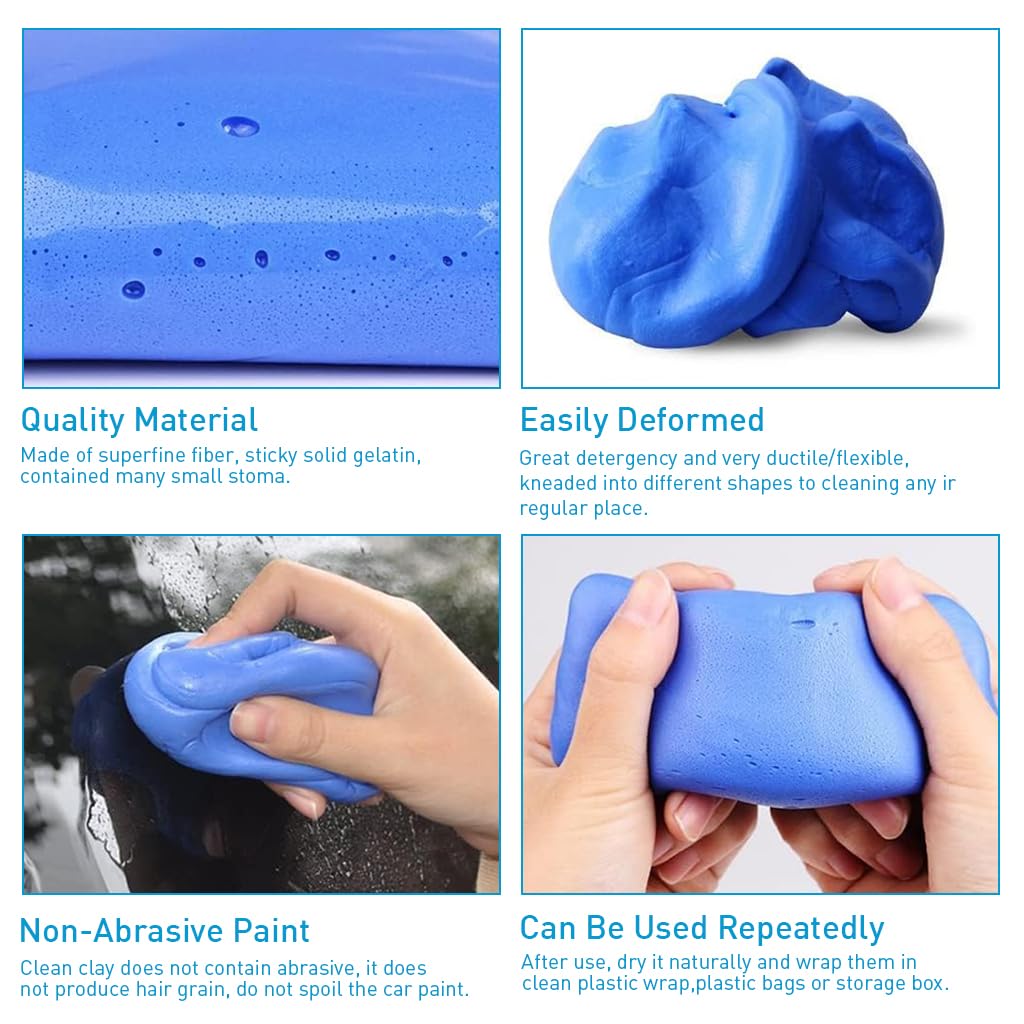 STHIRA Car Clay Bars for Detailing featuring Easy‑to‑Mold Design 5 Pack 100g Each | Smooth & Shiny Finish