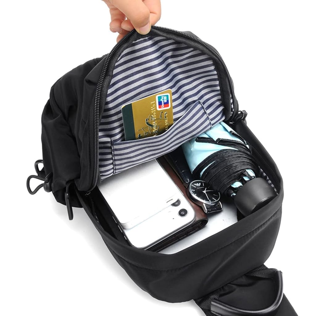 GUSTAVE Sling Bags for Men Oxford Cloth - Lightweight, USB Charging Port, Crossbody Bag for Men Multi-Compartment & Adjustable Strap for Daily Travel & Outdoor Activities