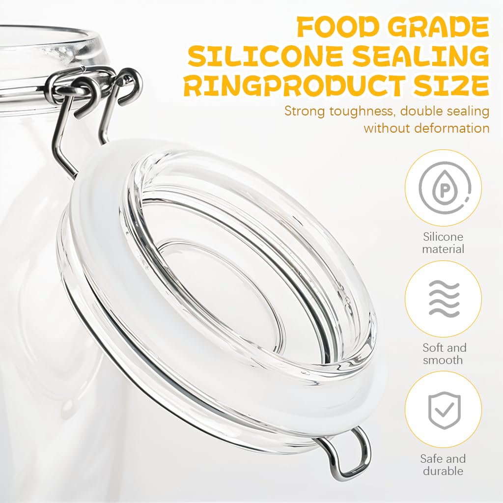 HASTHIP Silicone Sealing Rings for Mason Jars 8 Pcs with 2.76 in Airtight Gaskets | Food Grade Reusable Anti Leak Design