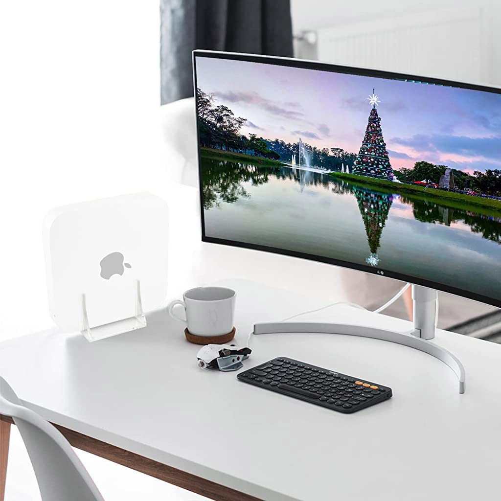 ZORBES® Mac Mini Stand Mac Mini Mount Desktop Stand for Apple Mac Mini 2010-2020 Clear Acrylic Organizer Wall Mount Mac Mini Holder Under Desk Mount Dock for Apple Mac Mini