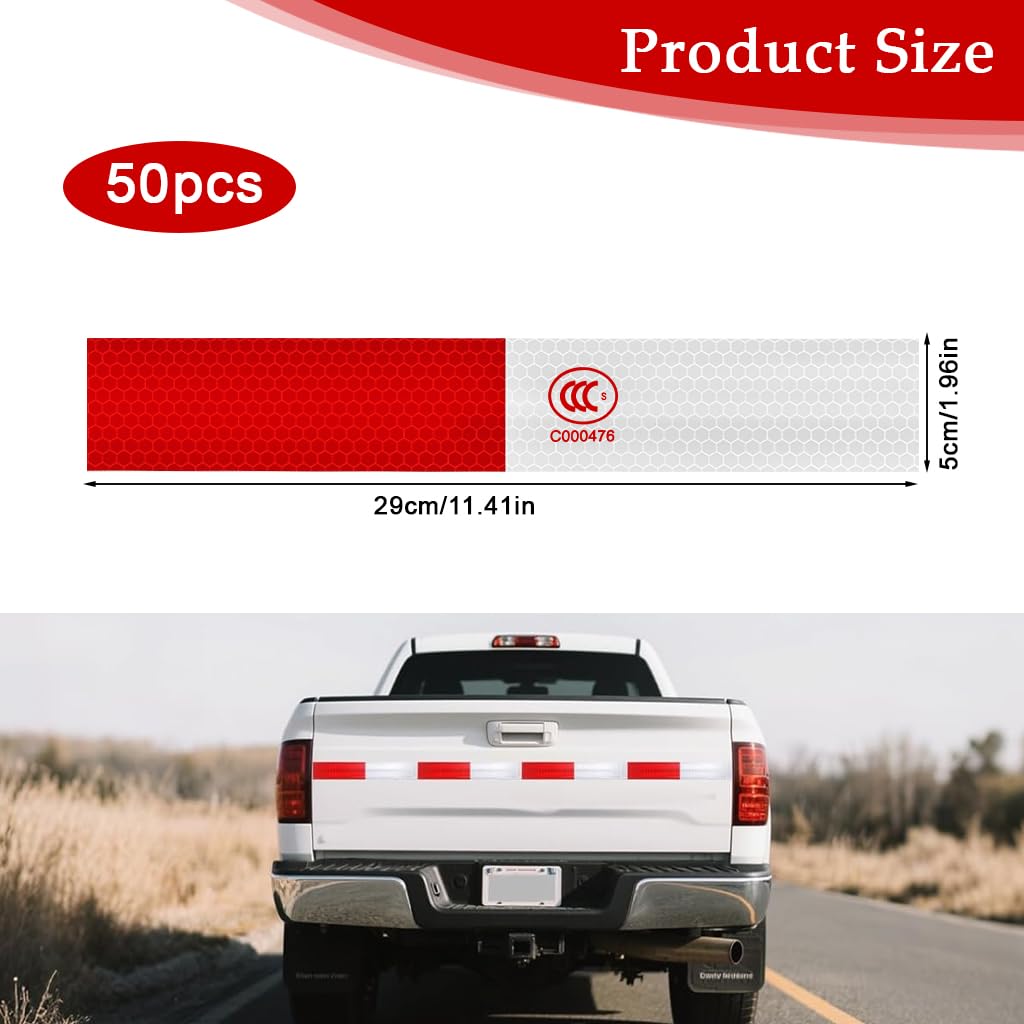 STHIRA Car Reflective Stickers for Night Safety with Self Adhesive Waterproof Strips 50pcs