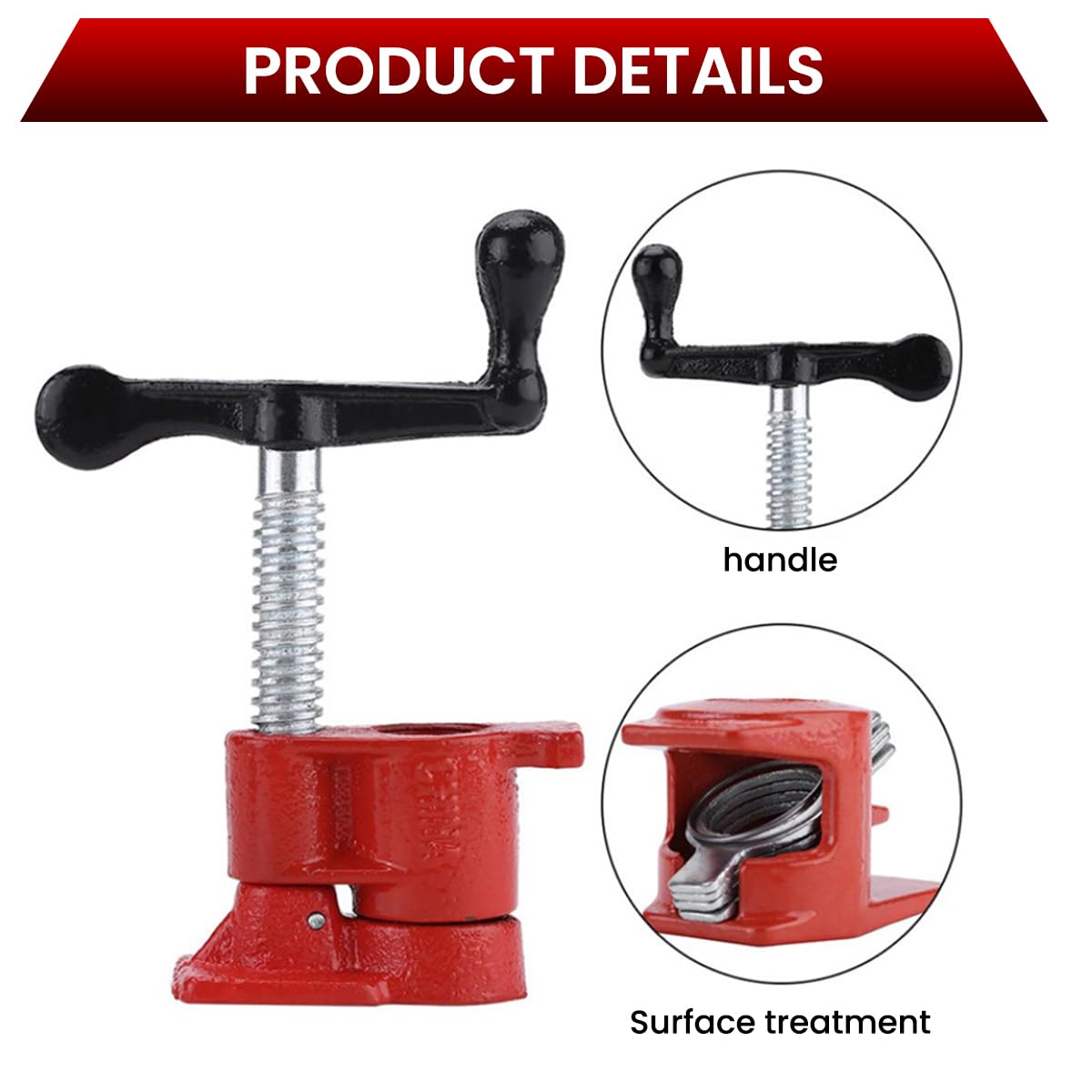 Serplex Pipe Clamps 1/2 in for Woodworking and Carpentry DIY Projects | Set of 2