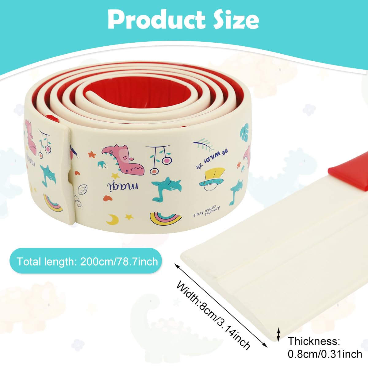SNOWIE SOFT Corner Protector for Furniture with Self-Adhesive Design 200cmx8cm | Cartoon Print Baby Safety Edge Guard