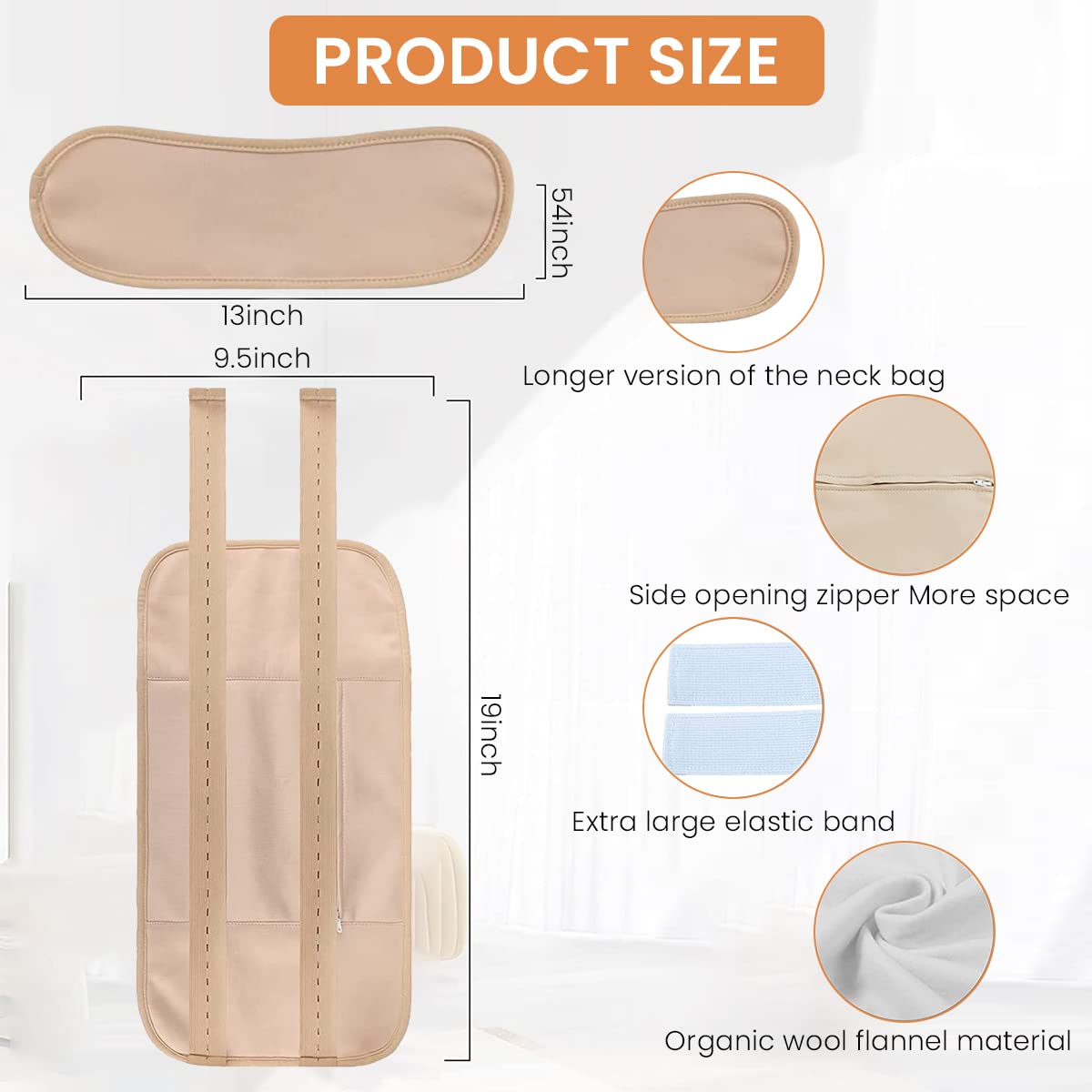 HANNEA Castor Oil Pack Kit for Liver Detox and Thyroid with Zipper Pocket | Reusable Organic Wraps