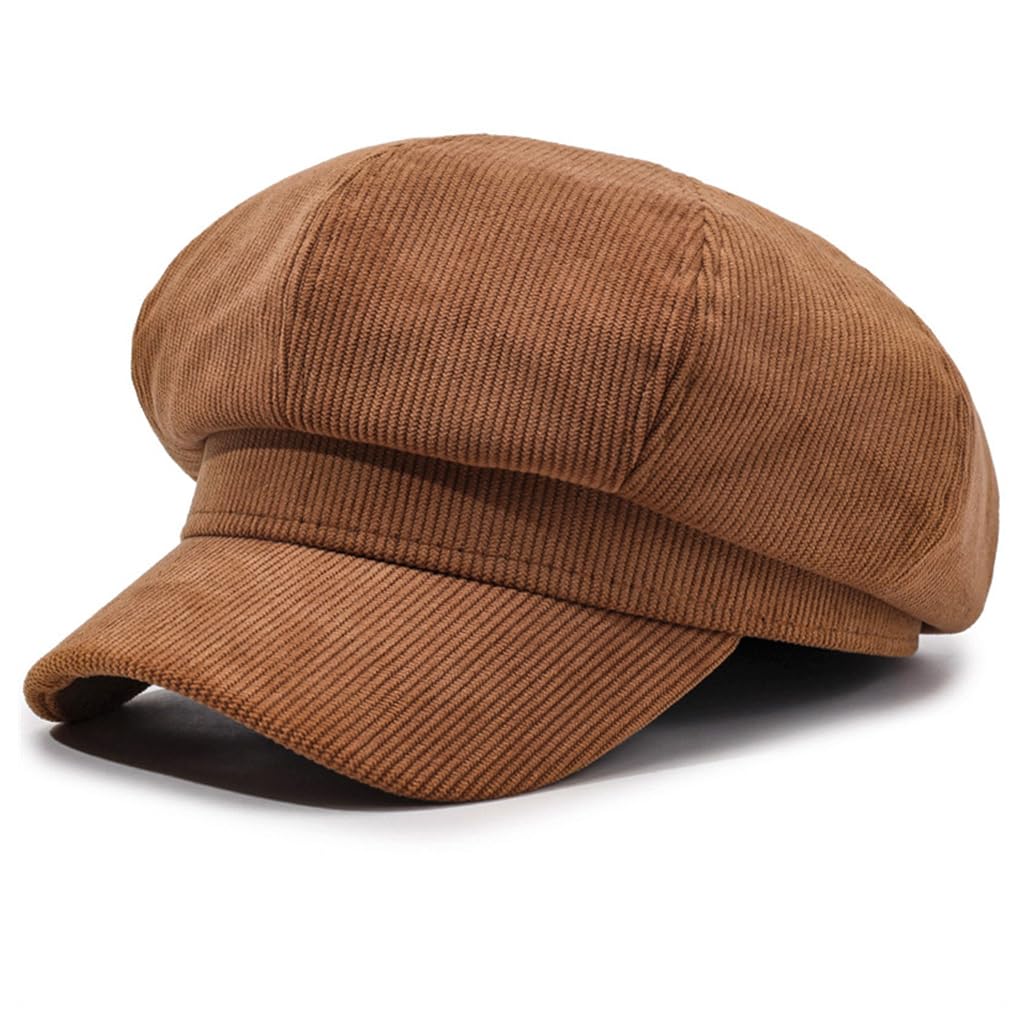 GUSTAVE Corduroy Newsboy Cap for Winter with Rounded Crown and Short Brim | Retro Style