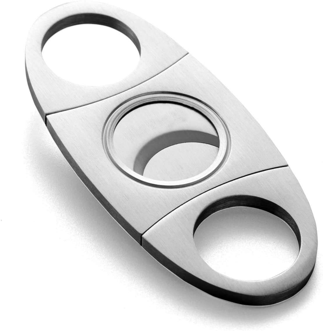HASTHIP Cigar Cutter for Pocket Use with Double Guillotine Blades 9×4 cm Stainless Steel | Ideal Gift for Cigar Lovers