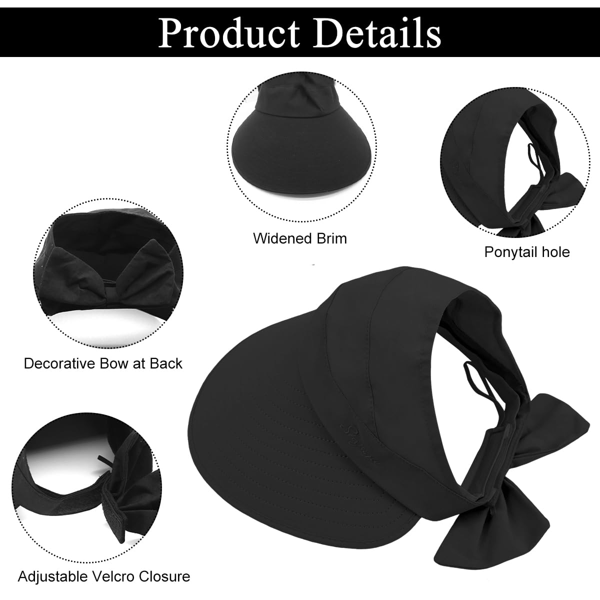 Zibuyu Sun Hat for Women with UPF 50+ Wide Brim and Retractable Side Visor | Beach and Outdoor Protection