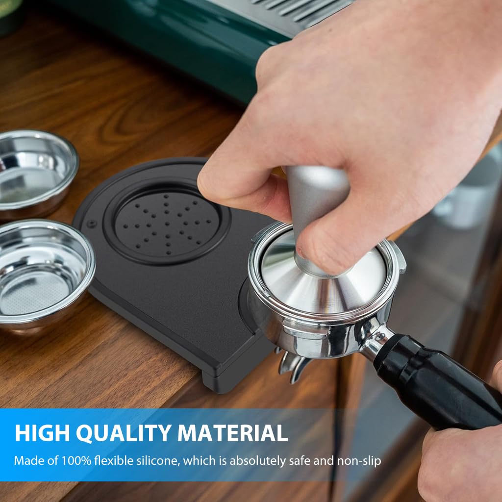 Supvox Silicone Coffee Tamper Mat for Espresso Bars 12.5x14cm with Non Slip Surface | Food Grade Silicone Counter Protector