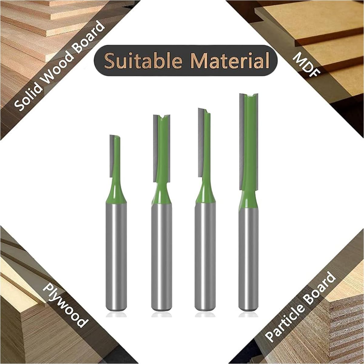 Serplex Router Bit Set for Woodworking with 7PCS 1/4 Inch Shank Tungsten Carbide | 3–12mm Cutting Diameter