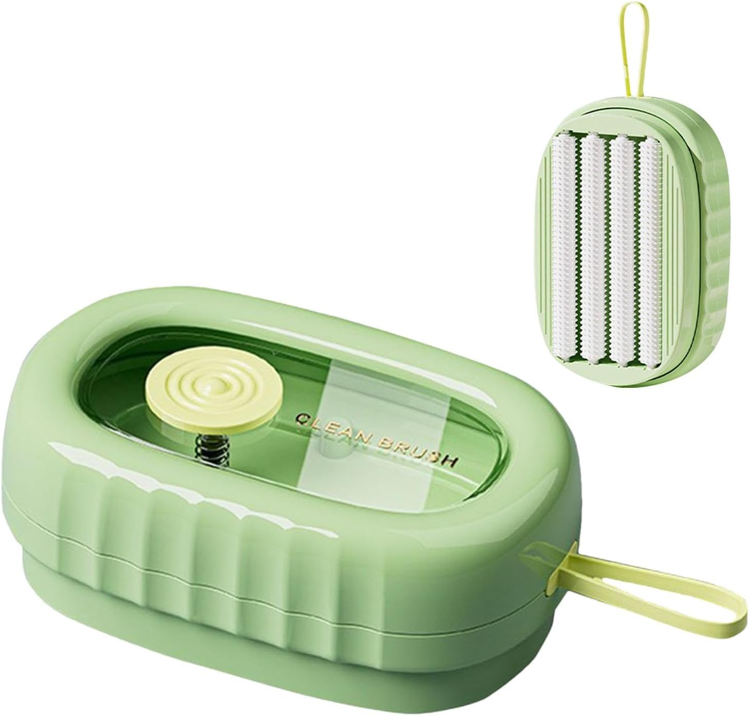 HASTHIP Laundry Brush for Delicate Fabrics with Liquid Detergent Dispenser and Soft Rubber Rollers