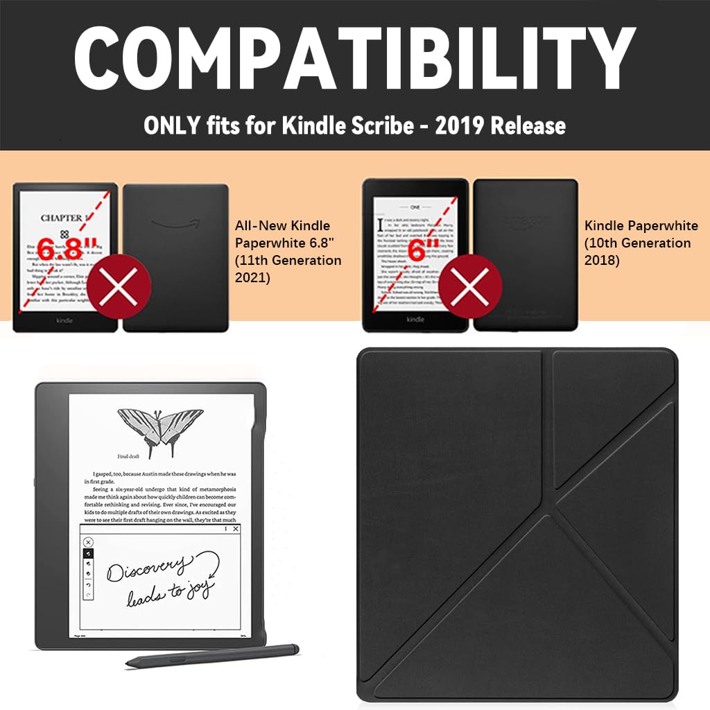 ZORBES Kindle Oasis Leather Case Cover for 2nd and 3rd Gen with Textured Grip | Black