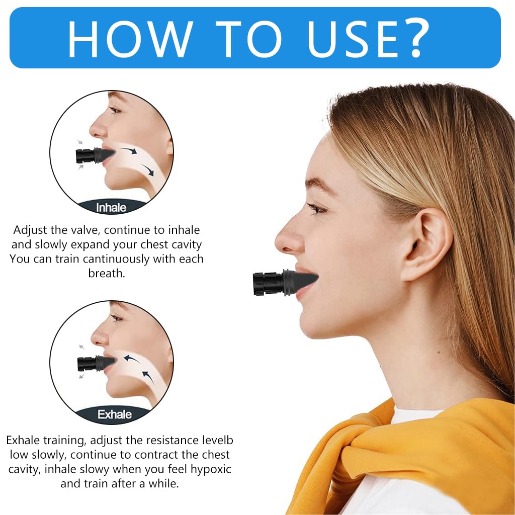 Proberos Breathing Trainer for Lung Strength and Endurance with Dual Resistance Knobs | Food‑Grade Silicone Design