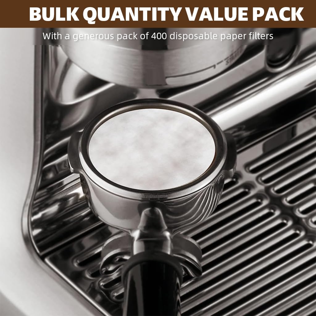 Supvox Espresso Coffee Filters for 58mm Portafilter with 400 Count Value Pack | Biodegradable Paper for Clean Flavor