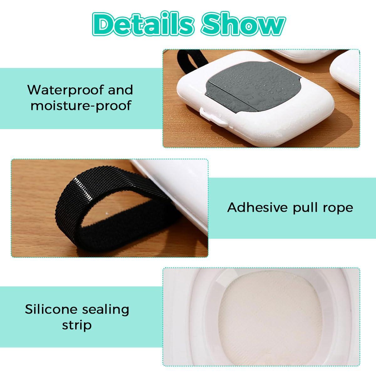 SNOWIE SOFT Travel Wipe Holder for Baby and Outdoor Use with Secure Lid and Lanyard | 16.5x13x3cm Refillable PP Box in Grey