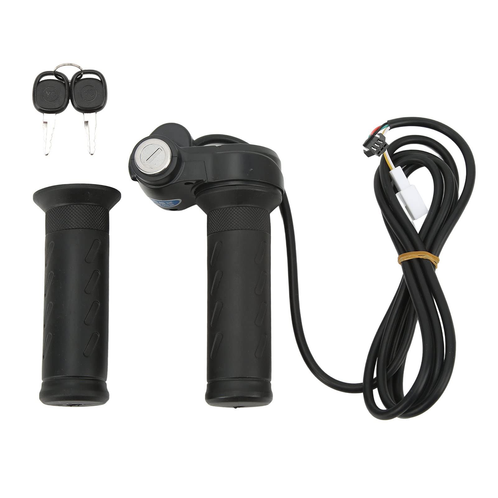 STHIRA® Electric Bike Scooters Twist Throttle Grip 5 Wires Bike Modified Speed Control Handle Grips with Keys Modification Accessories