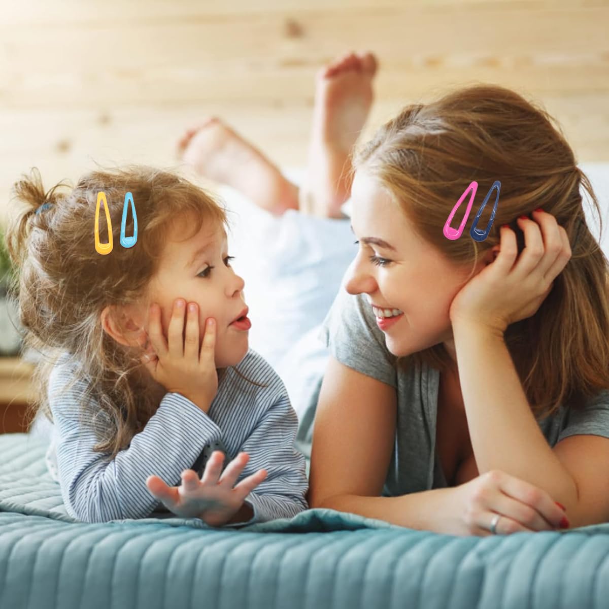 PATPAT Hair Clips Set for Daily Styling with 40 Alloy Tic Tac Pins and Mesh Bag | Girls Accessories