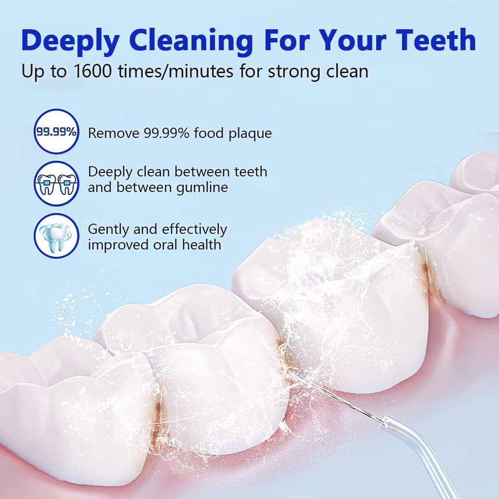 HANNEA Water Dental Flosser for Teeth with 200ml Tank and 3 Modes | Rechargeable IPX7 Cordless Oral Irrigator