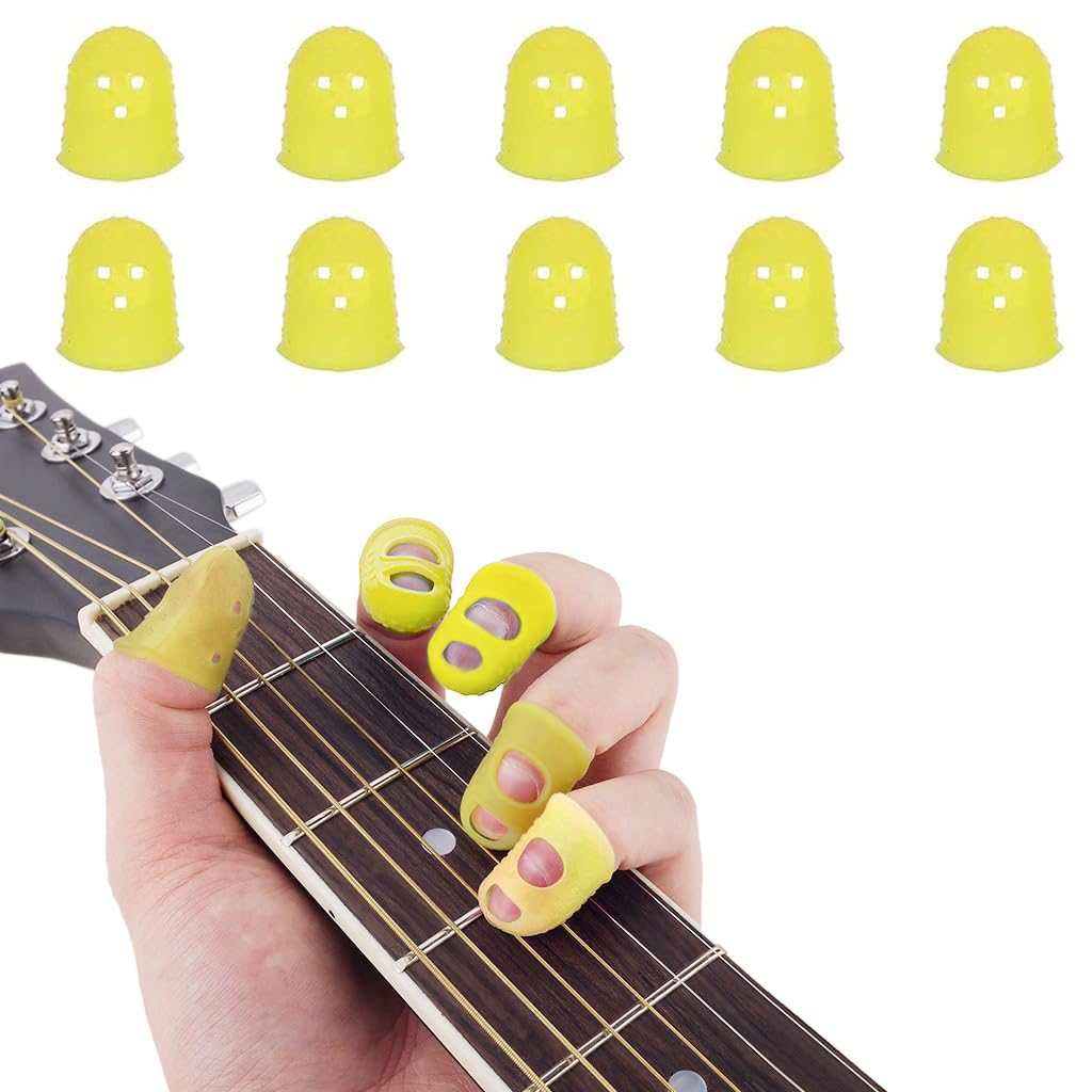 PATPAT® 10Pcs Guitar Finger Silicone Cover for Kids Small Size Silicone Fingertip ProtectorsGuitar Finger Protection for Beginner Pressing String Finger Cover 18mm