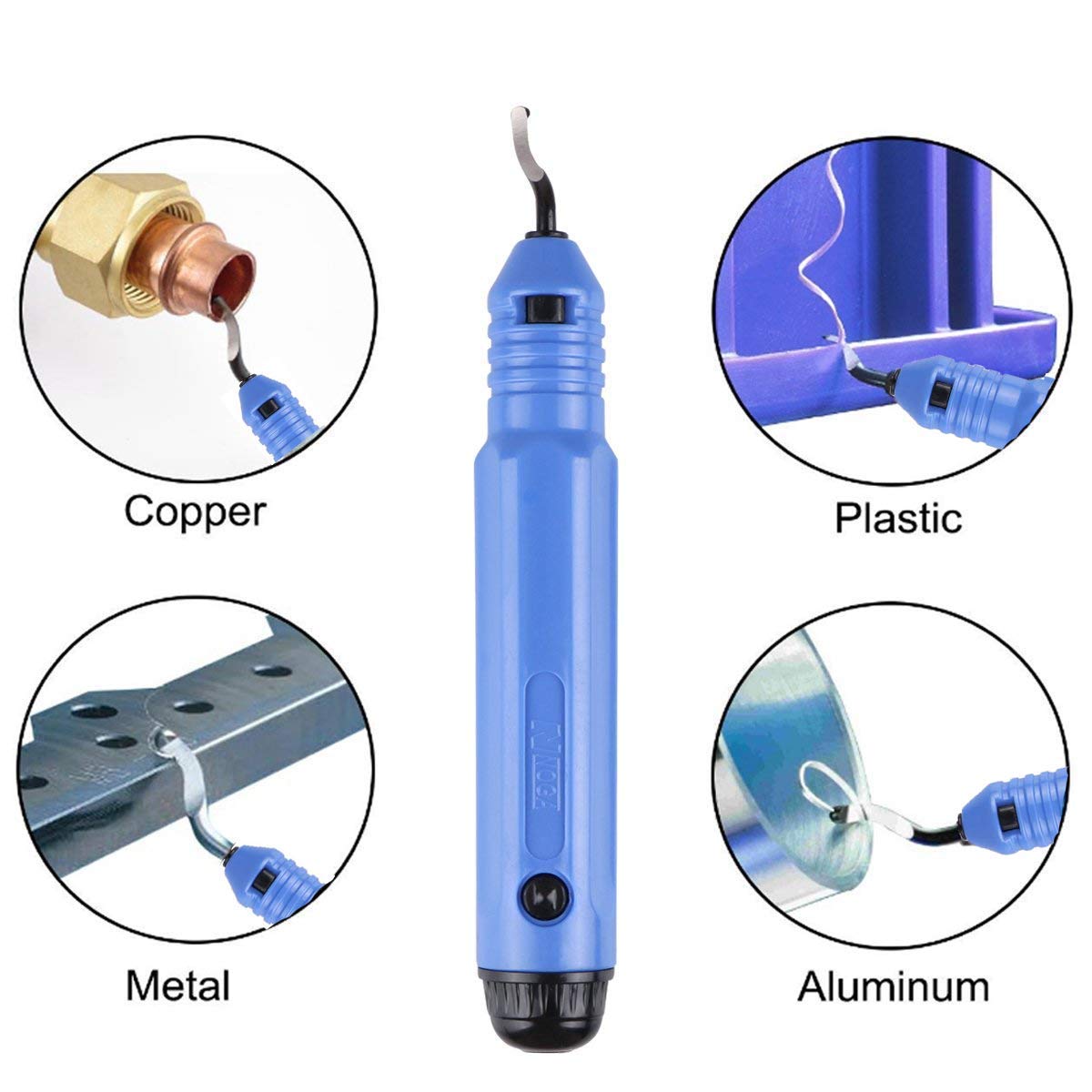 HASTHIP Burr Handle Deburring Tools Set for Metal and Plastic with 10 Blades | Ergonomic Grip