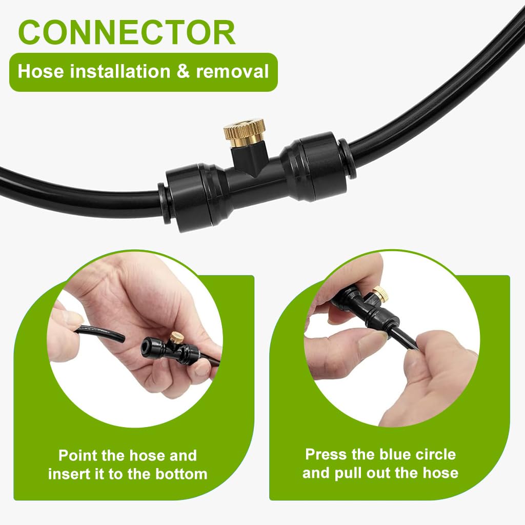 HASTHIP Cool Mist Spray System for Patio and Garden with 26ft PE Tubing and 8 Nozzles