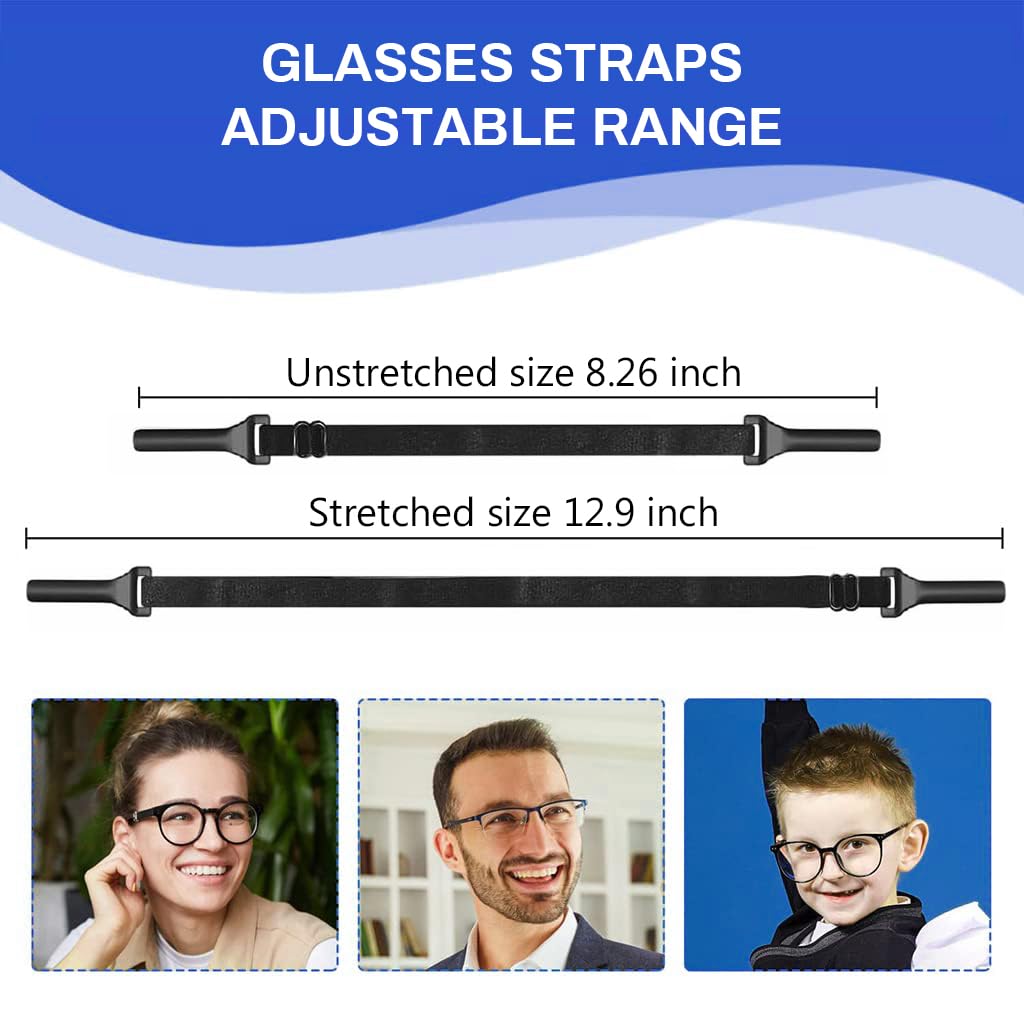 HASTHIP Kids Glasses Straps with Adjustable Elastic Anti Slip Retainer 9pcs for Children | Fits 18–27cm