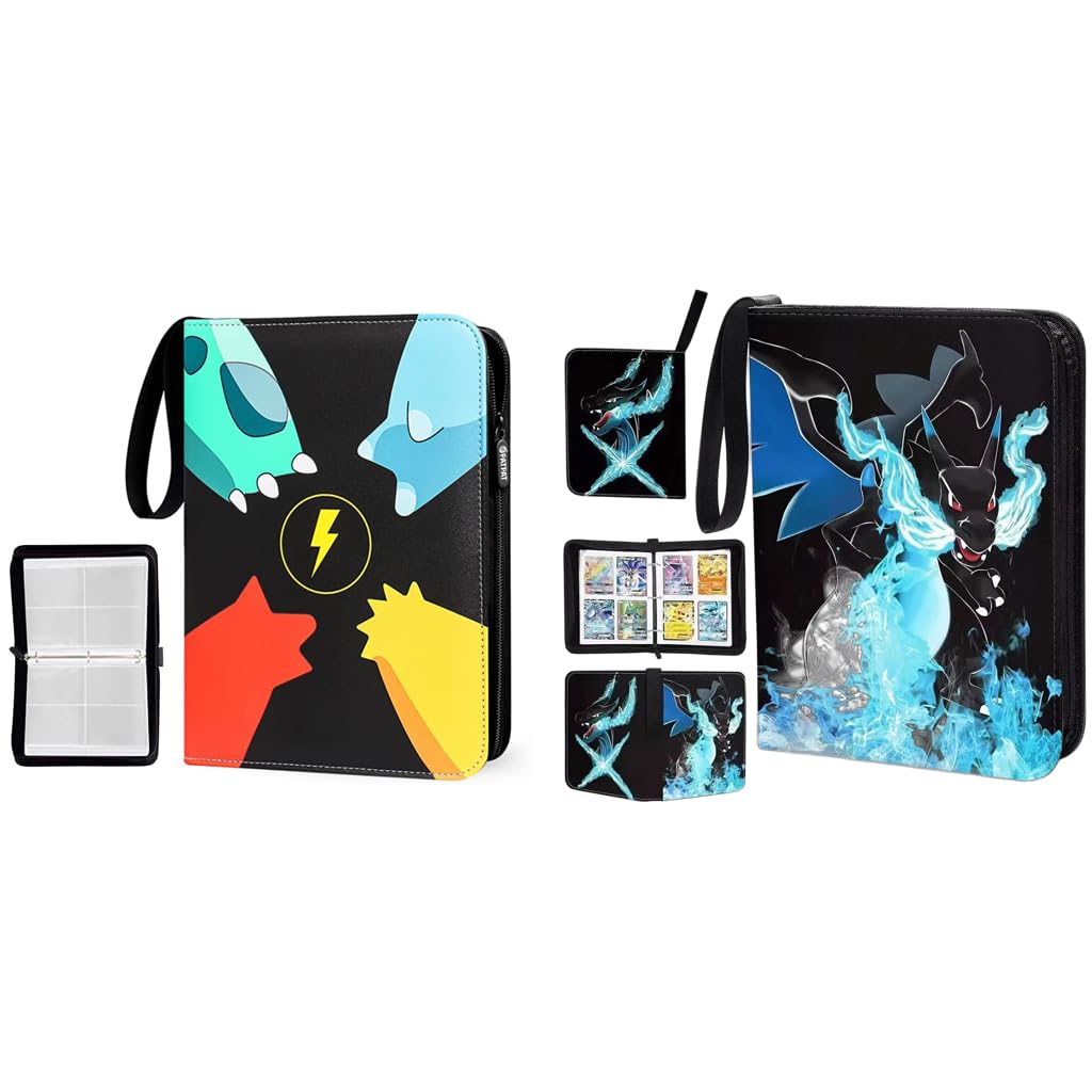 PATPAT Trading Card Binder for 400 Pokémon Cards with Zipper Album Holder | Kids Collection Bag