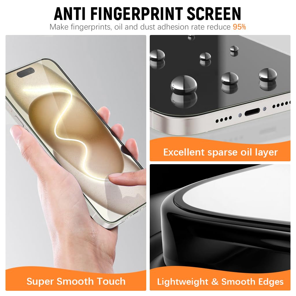 ZEITEL Tempered Glass Screen Guards for iPhone 16 Pro with 9H Hardness & Installation Frame | Full Coverage and Camera Lens Protection