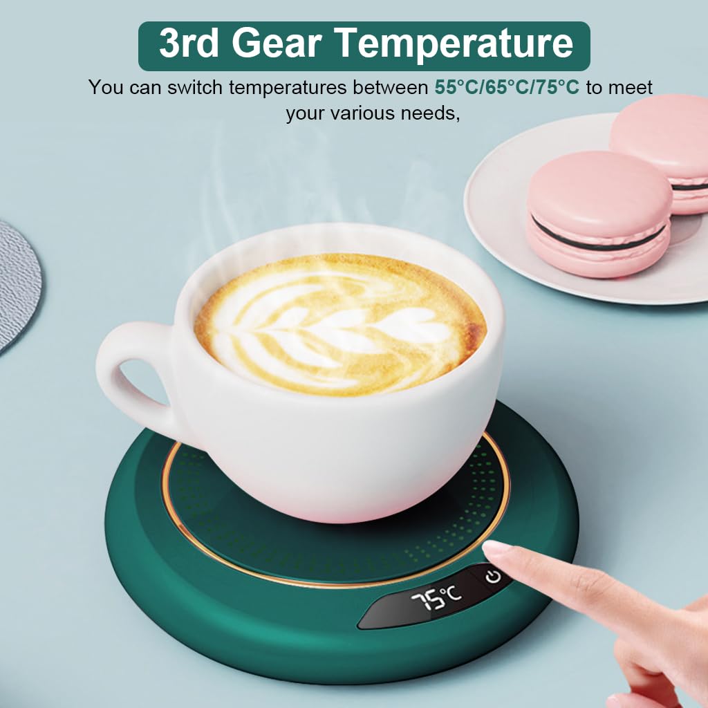 Supvox® Electric Coffee Mug Warmer Milk Warmer with LCD Digital Temperature Display 55-75°C Adjustable Desk Mug Warmer for Glass Cup, Stainless Steel Cup, PP Milk Bottle, Ceramic Cup Birthday Gift