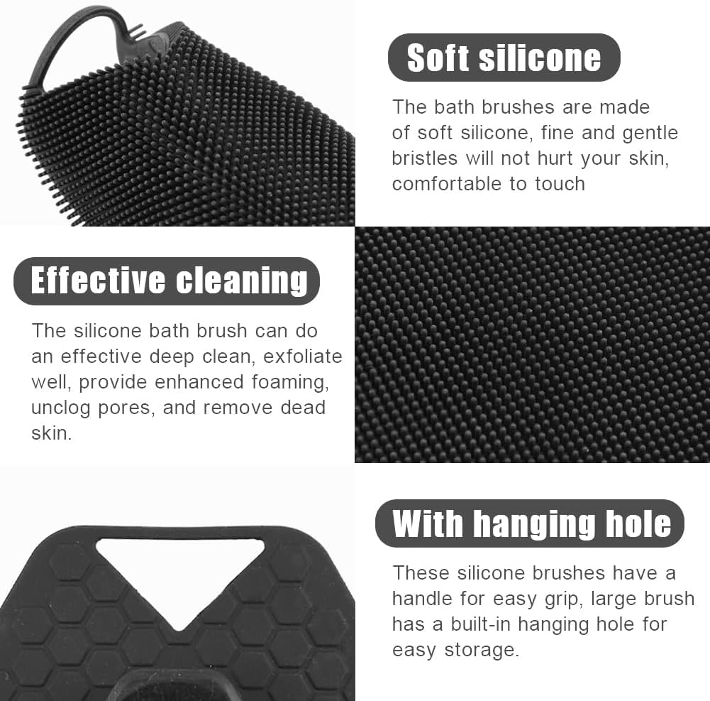 MAYCREATE Silicone Body Scrubber for Shower Use with Loofah Texture | 2PCS Exfoliating Brush