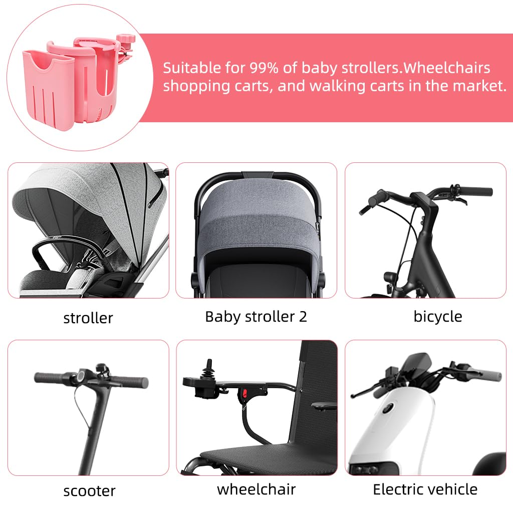 Proberos Water Bottle Holder for Bikes with 2 in 1 Phone Mount featuring Screw Fix Clamp | Pink
