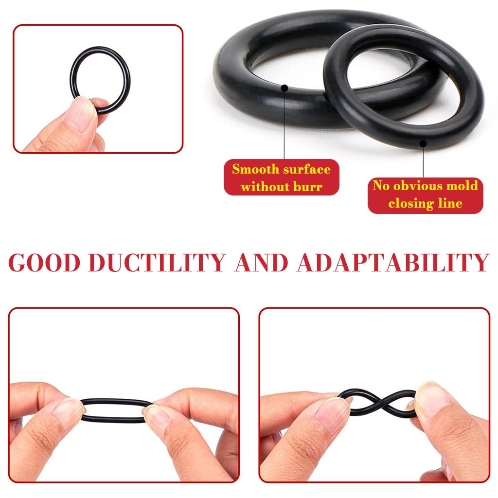 Serplex O Ring Assortment Kit 225 pcs for Car and Plumbing Repairs | Rubber Gasket Set
