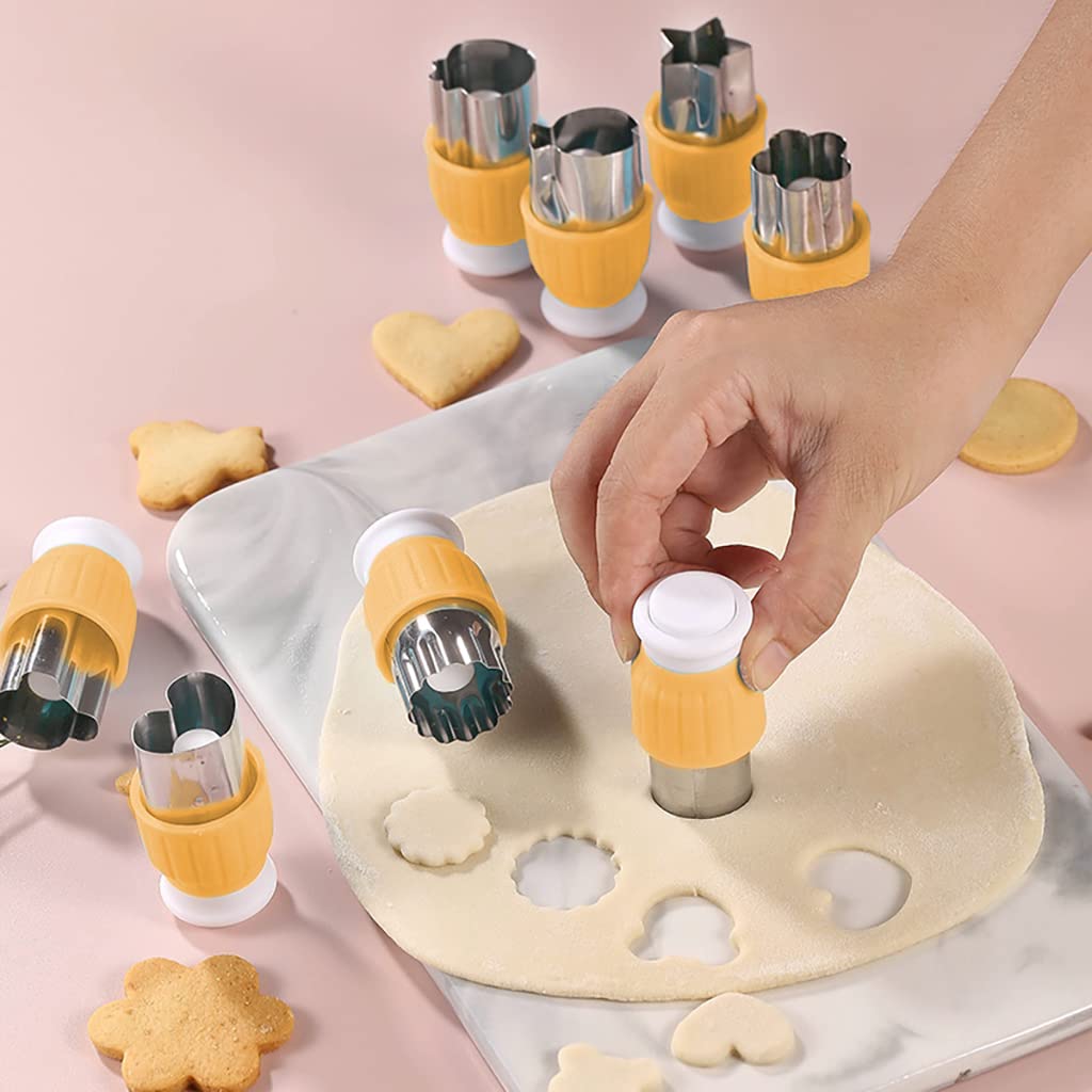 ELEPHANTBOAT Cookie Cutter Shapes Set with 6 Mini Molds and Thick PP Handle | Stainless Steel