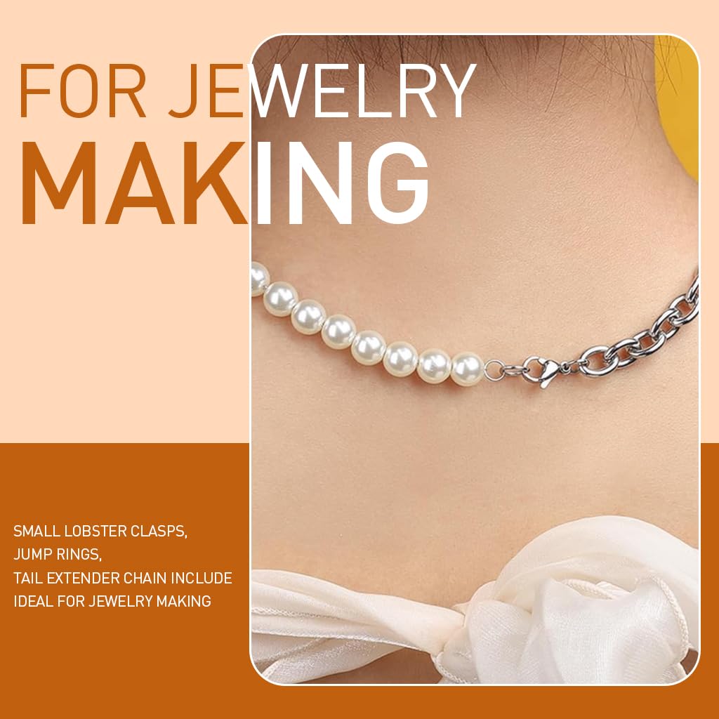 HASTHIP Keychain Clips Kit with 265pcs Metal Swivel Hooks and Rings for DIY Crafts | Organizer Set