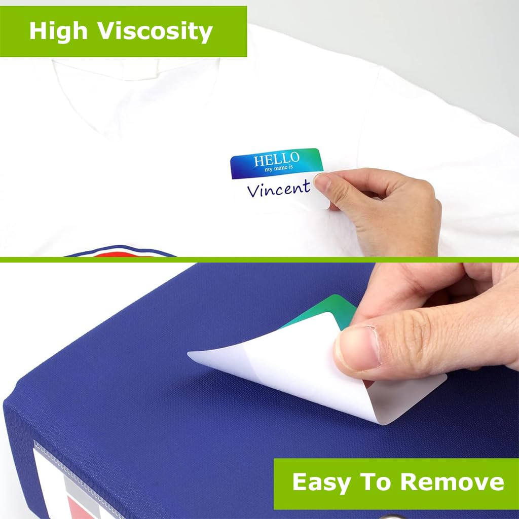 HASTHIP Name Label Stickers for Parties and Office with 180 pcs 3x2 in Smudge‑Free Paper | Rainbow Colors