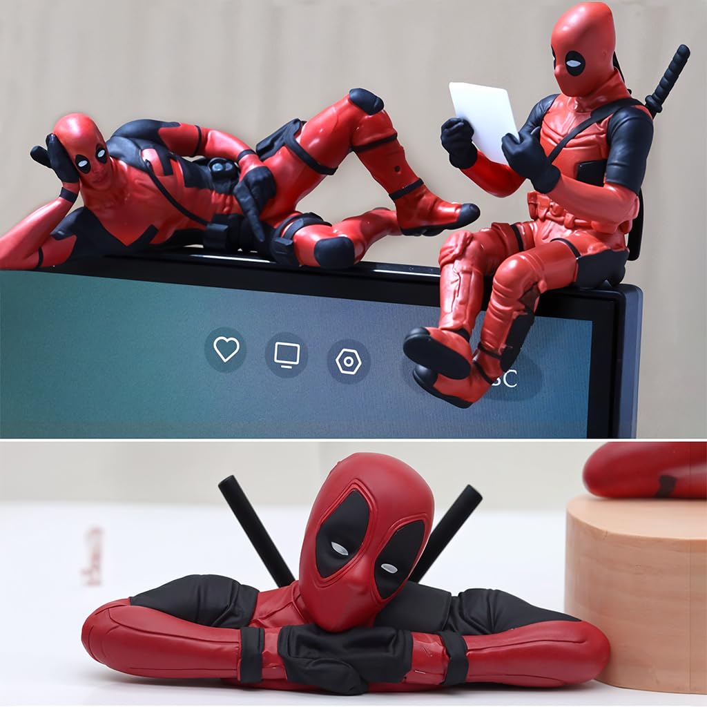 Zibuyu Deadpool Action Figure Set for Car and Desk Decor with Movable Joints | 3 Pc PVC Collectibles