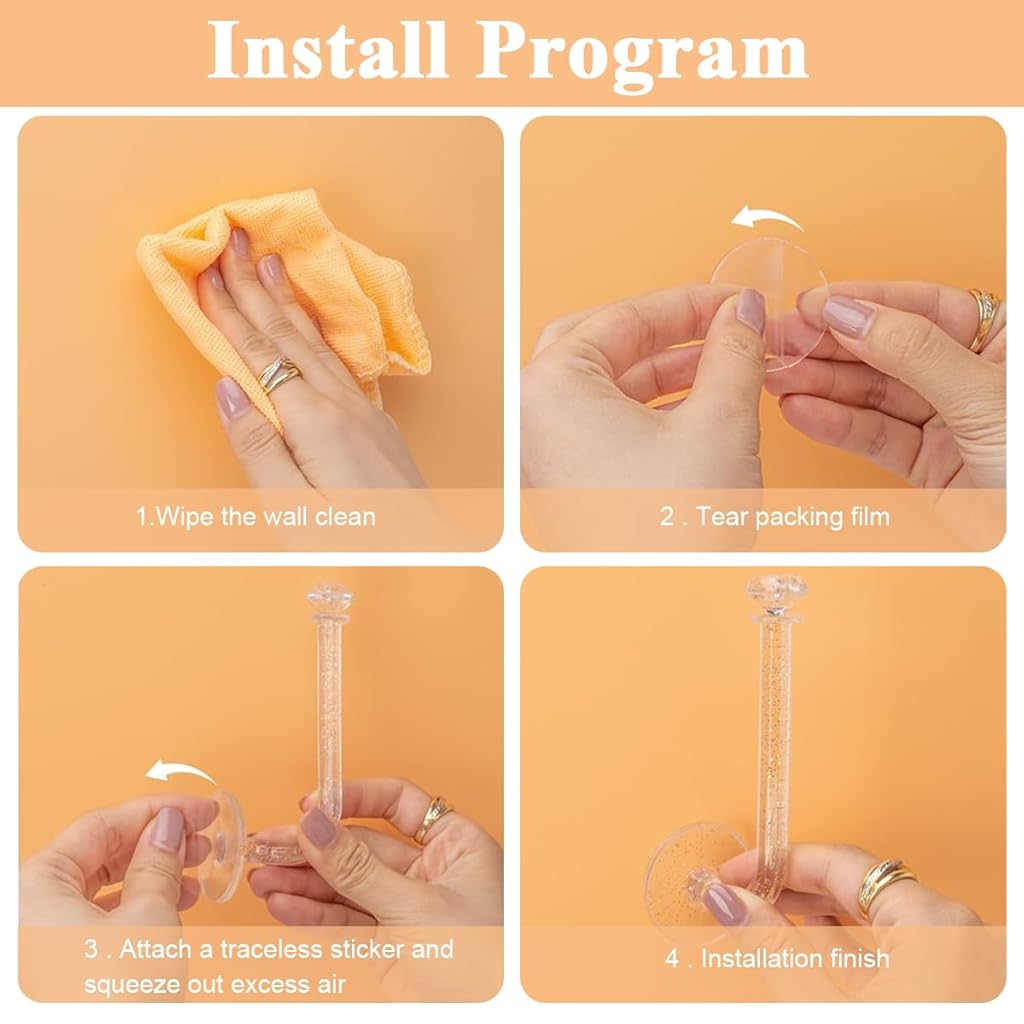 HASTHIP® 12PCS Headband Holder Stand Scrunchie Organizer Girls Hair Accessories Storage Acrylic Clear Glitter Adhesive Scrunchy Tower for Women