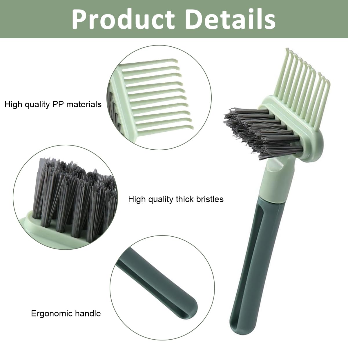 MAYCREATE® Hair Brush Cleaning Tool Comb Cleaning Brush Hair brush Cleaner Comb, 5-in-1 Hair Brush Cleaning Tool, Hair Brush Remover Rake for Removing Hair Dust,Home and Salon Use(Green)