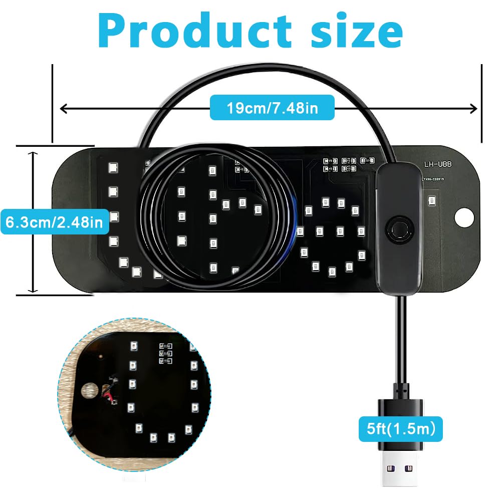 STHIRA Beacon Light for Car with Suction Cup Mount and Type C Plug & Play USB | Blue LED Sign for Drivers