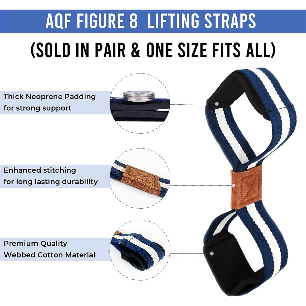 Optifit Deadlift Strap for Gym and Weight Lifting with Figure 8 Loop Design and EVA Padding